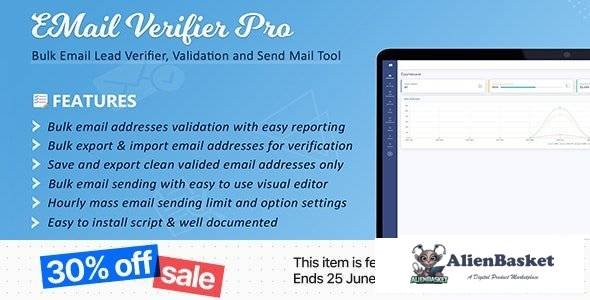 57410  Email Verifier Pro v2.9 - Bulk Email Addresses Validation, Mail Sender & Email Lead Managemen