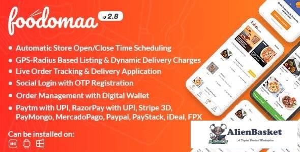 57446  Foodomaa v2.8 - Multi-restaurant Food Ordering, Restaurant Management and Delivery Applicatio