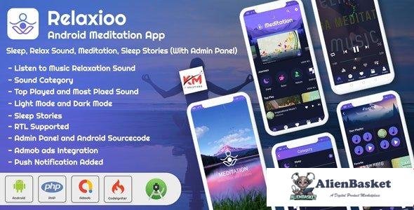 57507  Relaxioo v1.3 - Android App Relaxation & Meditation Music Application with Admin Panel