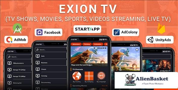 57561  Exion TV v2.0 - Watch Live TV with Movies (Live Streaming, IPTV, Shows, Series)