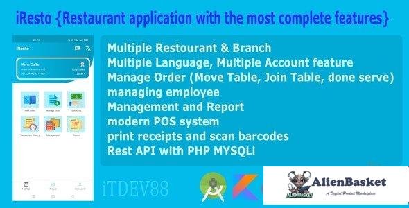 57708  iResto v1.0.0 - Restaurant application with the most complete features, with rest API and mul