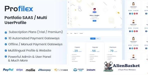 57900  Profilex v1.0 - Portfolio Builder SAAS / Multi-User Profile (Multitenancy) - 