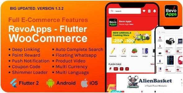 57901  Revo Apps Woocommerce v1.3.2 - Flutter E-Commerce Full App Android iOS