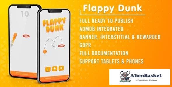 57911  Flappy Dunk (Admob + GDPR + Unity) v1.0