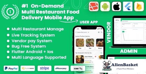 58031  food delivery - Multiple Restaurants food Delivery Flutter App Mealup v5.0 - 