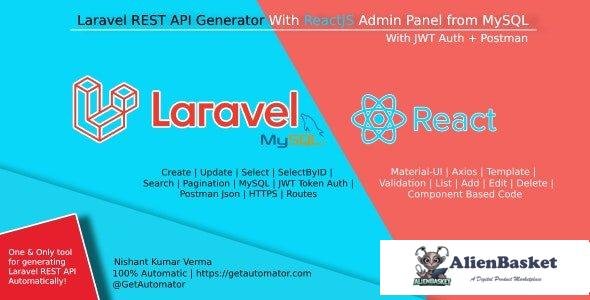 58090  Laravel REST API Generator With React Admin Panel Generator + JWT Auth + Postman v1.0
