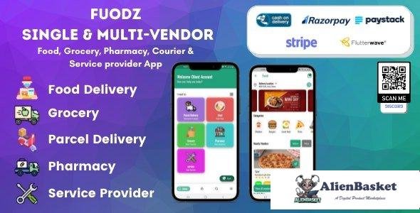 58143  Fuodz v1.3.7 – Grocery, Food, Pharmacy Courier & Service Provider + Backend + Driver & Vendor