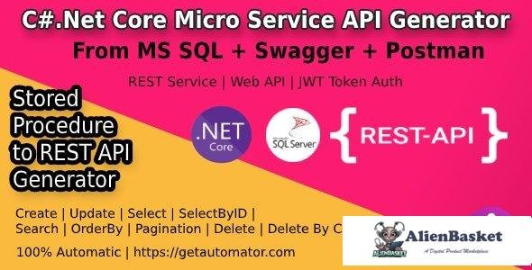 58153  MS SQL to .Net Core Rest API Generator + JWT Auth + Swagger + Postman v1.4