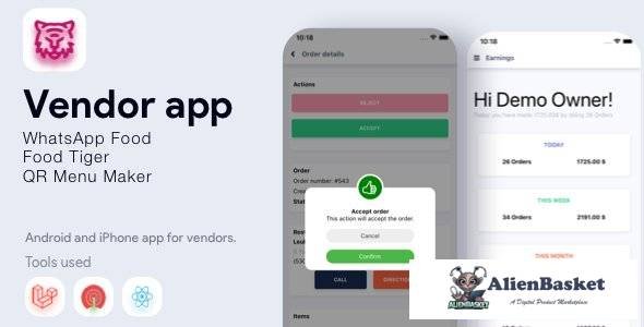 58203  Vendor App v3.0 - WhatsApp Food, FoodTiger, QR Menu Maker