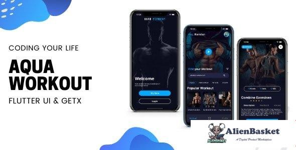58351  Aqua Workout (Fitness) App v1.0 - Flutter UI Kit using GetX