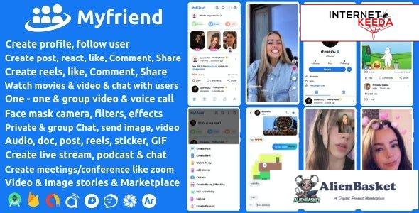 67316  Myfriend v3.1 - Friend Chat Post Tiktok Follow Radio Group ecommerce Zoom Live clone social n