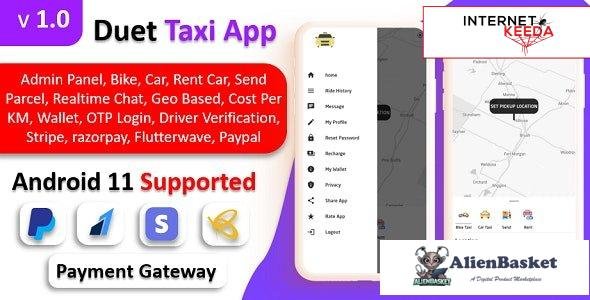 59017  Duet Taxi App v1.0 - Taxi App With Admin Panel | Multi Payment Gateway | Recharge Wallet | No