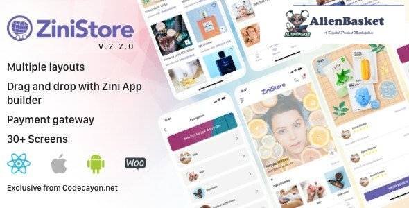 59195  ZiniStore v2.2.0 - Full React Native Service App for Woocommerce