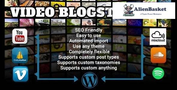 59303  Video Blogster Pro v4.8 - import YouTube videos to WordPress. Also DailyMotion, Spotify, Vime