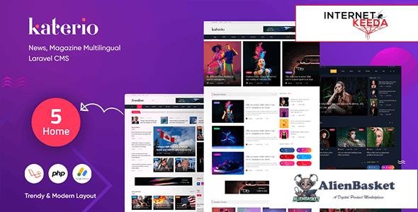 59405  Katerio v1.0 - News, Magazine Multilingual Laravel CMS