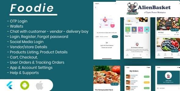 59445  Foodie v1.6.0 - Flutter Grocery, Food, Pharmacy, Store Delivery Mobile App