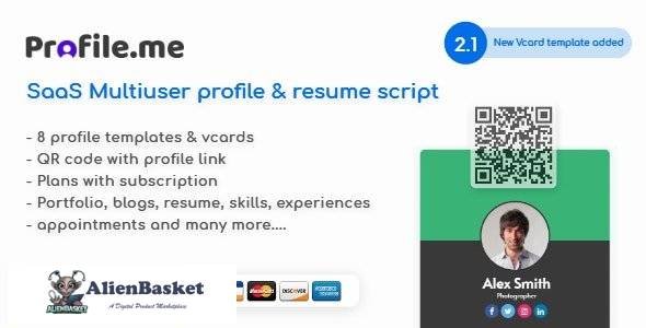 60066  Profile.me v2.1 - Saas Multiuser Profile Resume & Vcard Script