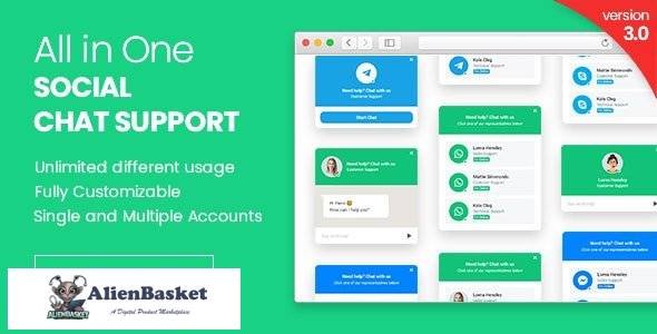 60090  WhatsApp Chat Support & All in One v3.0 - jQuery Plugin
