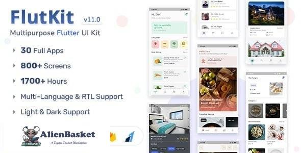 60141  FlutKit v11.0 - Flutter UI Kit