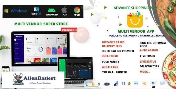 60243  Multi-Vendor v2.5 - Food, Grocery, Pharmacy & Courier Delivery App - Flutter