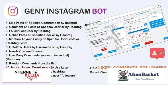 60459  GENY instagram bot v4.0.1 - Gain More Instagram Followers, Increase your Followers Now