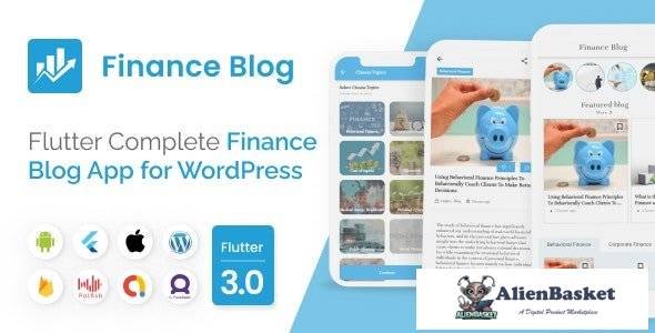 60709  Mighty Finance v1.0 - Flutter 3.0 blog app for Finance with WordPress backend