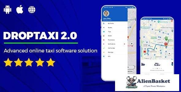 60744  Droptaxi v2.0 - white label taxi app software script