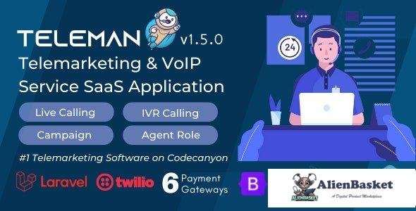 60992  Teleman v1.5.0 - Telemarketing & VoIP Service SaaS Application