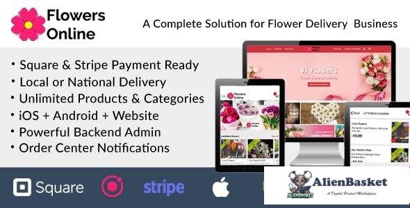 61091  Flowers Florists Floristry Online Bouquet Ordering System iOs + Android + Onwer App + Web + A