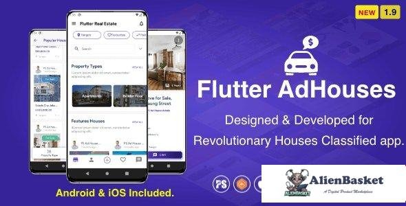 61165  Flutter AdHouses For House Classified BuySell iOS and Android App with Chat v1.9