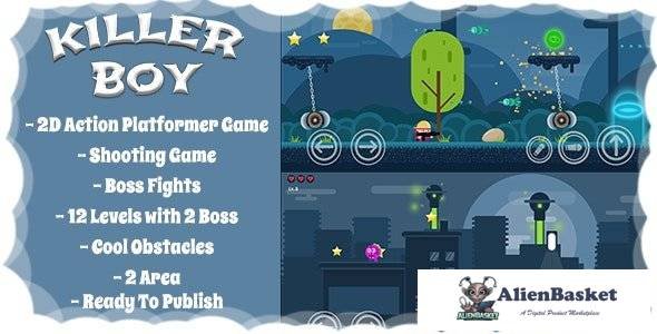 61173  Killer Boy - 2D Action Platformer Mobile/Android Game (Unity Game + Admob)