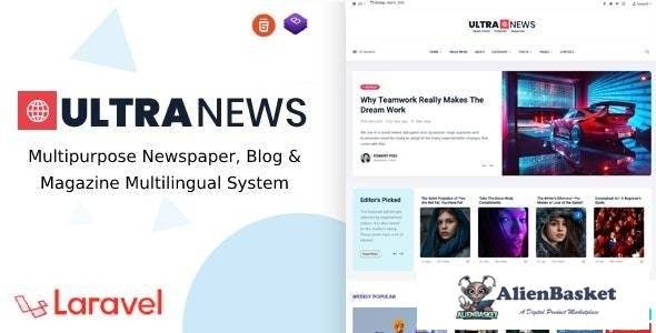 67308  UltraNews v3.5.0 - Laravel Newspaper, Blog and Magazine Multilingual System - 