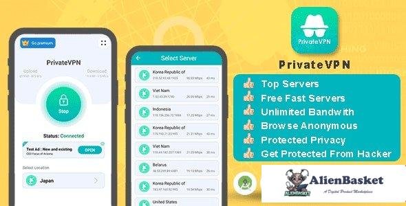 61358  Private VPN App v1.0 - Free VPN Server - Paid VPN Servers - Admob Facebook Ads - Fast VPN & S