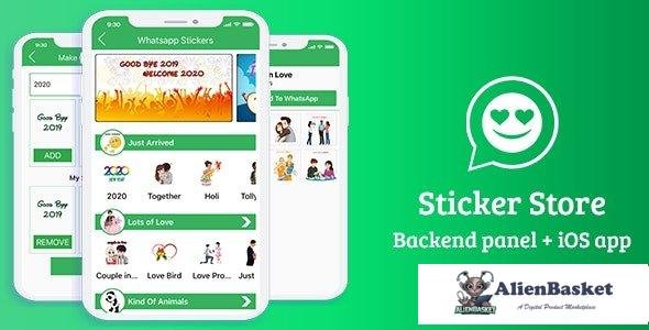 61380  Sticker For Whatsapp v2.1 - Animated Sticker app for iOS (Admin Panel + iOS app + Web API + D