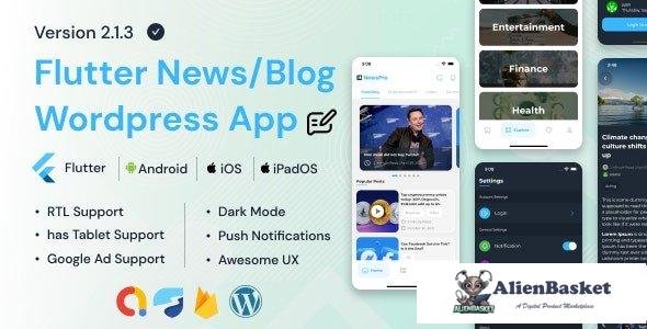 61430  NewsPro v2.1.3 - Blog/News/Article App For Wordpress