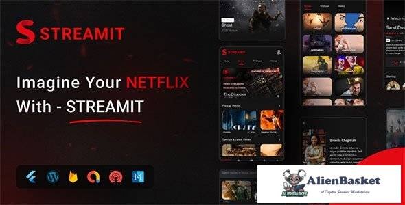 61491  Streamit v5.0 - Movie, TV Show, Video Streaming Flutter App With WordPress Backend