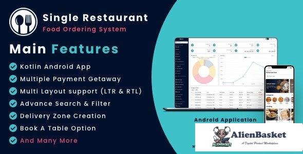 61615  Single Restaurant v8.0 - Android User & Delivery Boy Apps With Laravel Admin Panel - 