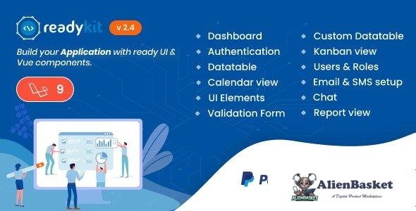61654  ReadyKit v2.4.0 - Admin & User Dashboard Templates (with functionality) for Laravel + Vue App