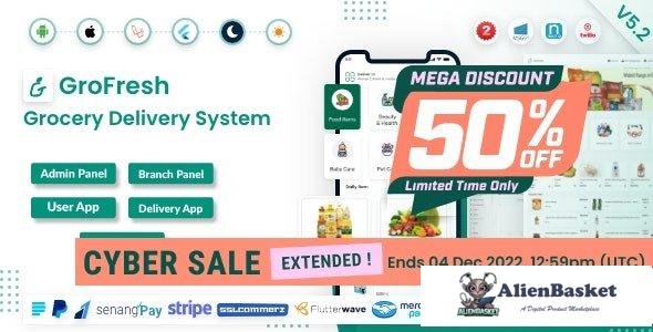 61730  GroFresh v5.2 - (Grocery, Pharmacy, eCommerce, Store) App and Web with Laravel Admin Panel + 
