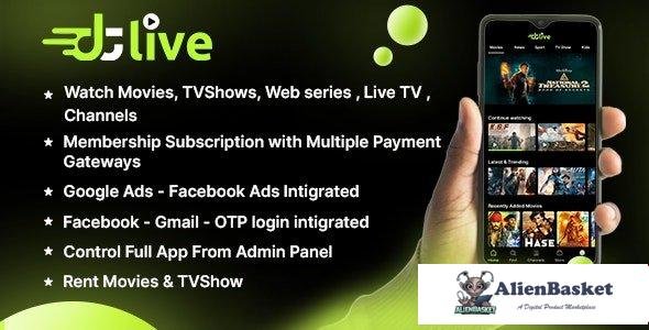 62739  DTLive v2.0 - Movies – TV Series – Live TV - Channels - OTT - Android app | Laravel Admin Pan