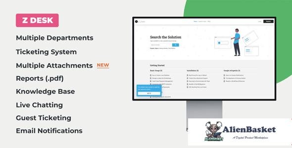 62741  Z Desk v1.8.0 - Support Tickets System with Knowledge Base and FAQs - 
