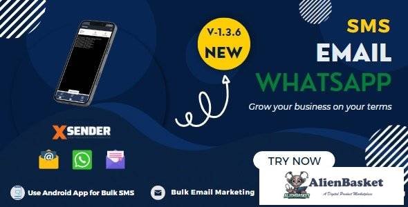 62123  XSender v1.3.7 - Bulk Email, SMS and WhatsApp Messaging Application - 