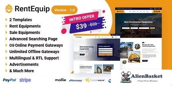 62103  RentEquip v1.0 - Multipurpose / Equipment Rental Website