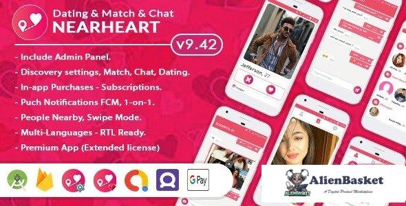 62307  Nearheart v9.42 - Android Native Dating Tinder Clone App with Admin panel