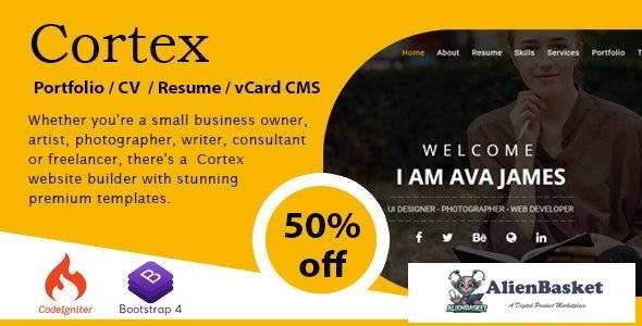 62375  Cortex Portfolio / CV / Resume / vCard CMS v1.2
