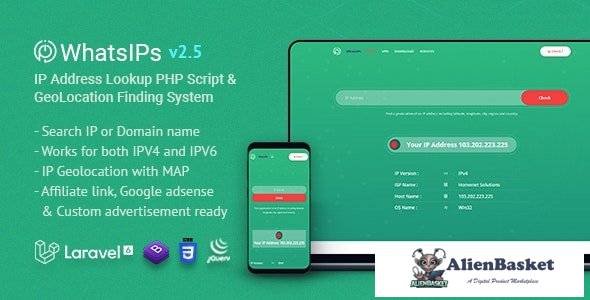62488  WhatsIPs v2.5 - IP Address Lookup PHP Script