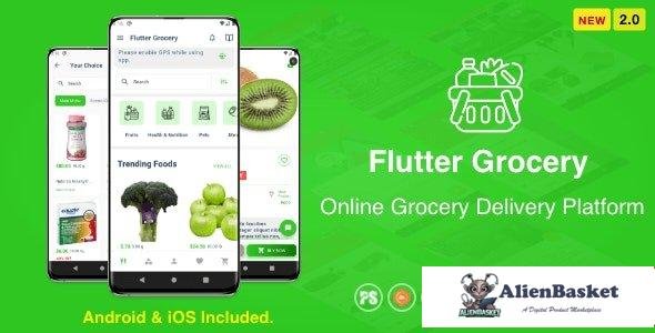 62568  Flutter Multi Vendor Grocery (Convenience Store, Food, Vegetable, Fresh Fruit, eCommerce, Ret