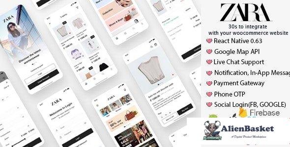 62570  Zara App v1.0 - React Native Woocommerce