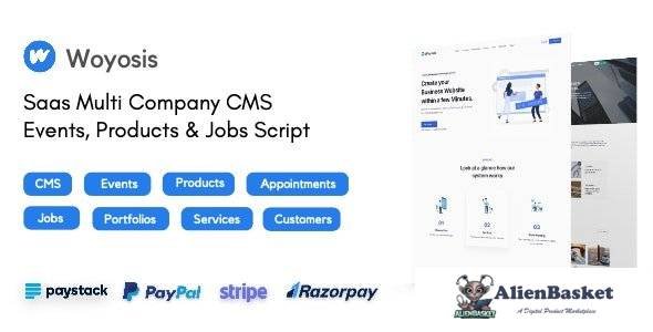 62667  Woyosis v1.0 - Saas Multi Company CMS - Events - Products & Jobs Script