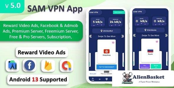 62731  SAM VPN App v6.0 - Secure VPN and Fast Servers VPN